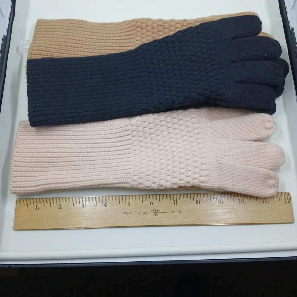 Liz Claiborne Gloves Womens‎ One Size Knit Long Elbow Warm Textured Winter